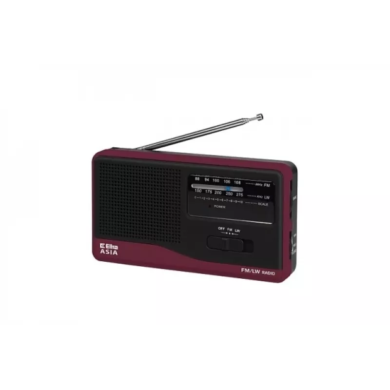 Radio portatile Eltra Asia nera — modello ricevitore AM/FM compatto