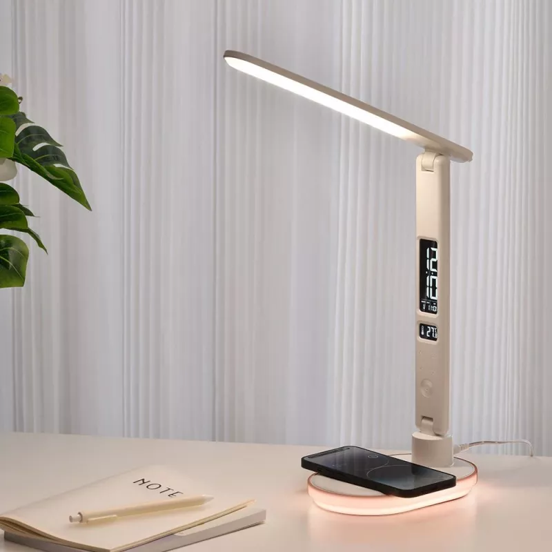 Lampada da tavolo Hawk HW-LAMP03 bianco RGB — lampada da scrivania LED regolabile con illuminazione RGB