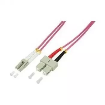 LogiLink - Cavo patch - SC Multimode (M) a LC Multimode (M) - 1,0 m - Fibra ottica - Duplex - 50/125 µm - OM4 - senza alogeni - heather violet (FP4LS01)