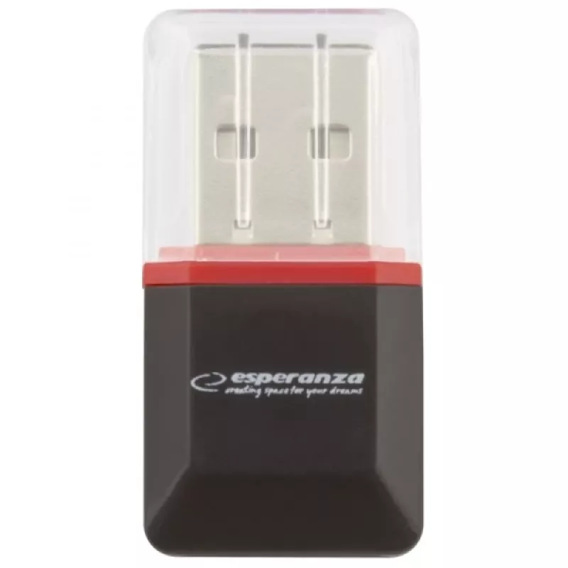 Esperanza EA134K lettore di schede nero, argento, trasparente USB 2.0