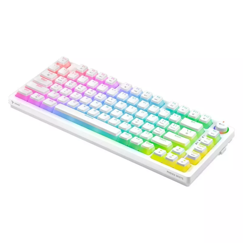 Tastiera gaming Savio Phenix WHITE GAT RED PUD con filo wireless USB Bluetooth RGB LED