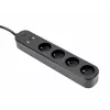 Ciabatta GEMBIRD TSL-PS-F4U-02 con 4 prese PL e caricabatterie USB, nero