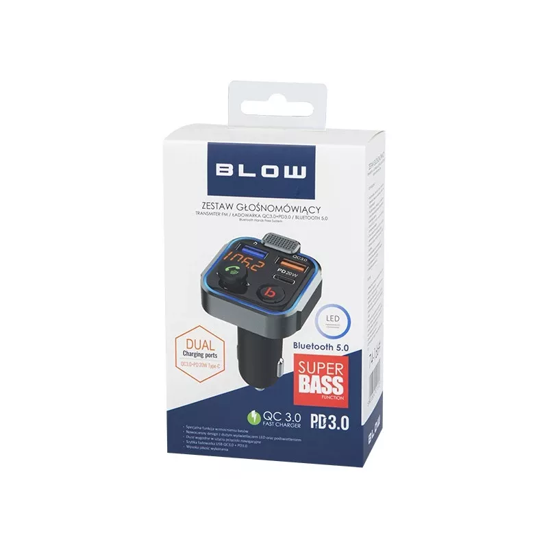 Trasmettitore FM BLOW 74-166# Bluetooth 87,5–108 MHz