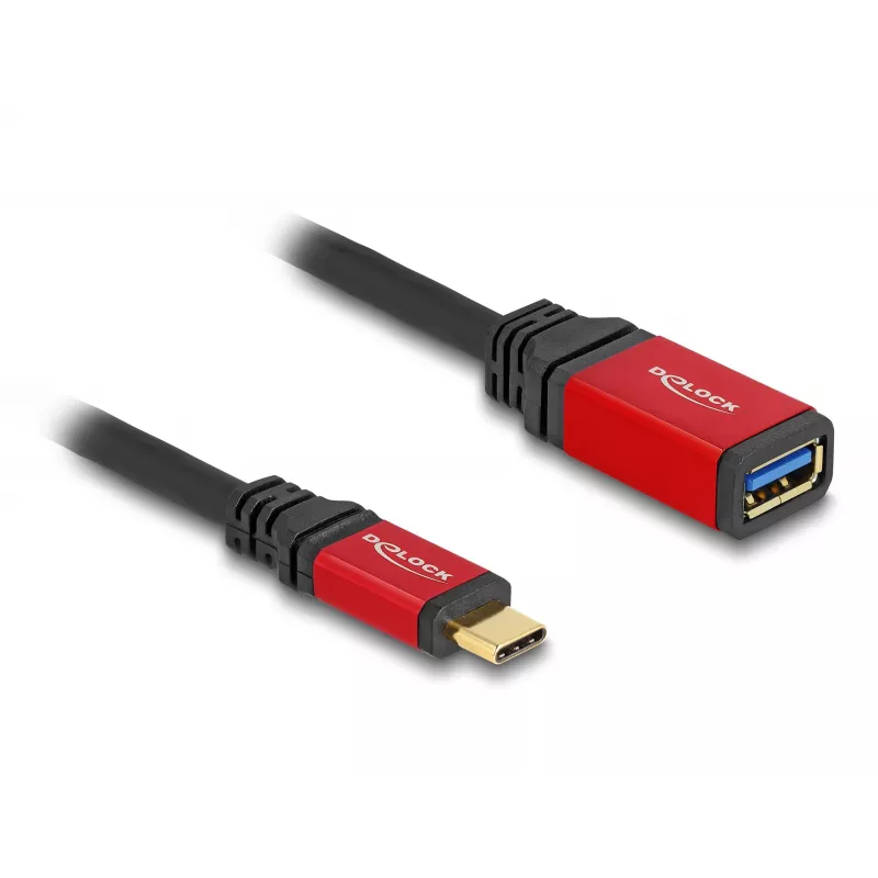 Adattatore USB DeLOCK 60172 connettore maschio USB Type-C su connettore femmina USB Type-A 10 Gbit/s 15 cm rosso metallo