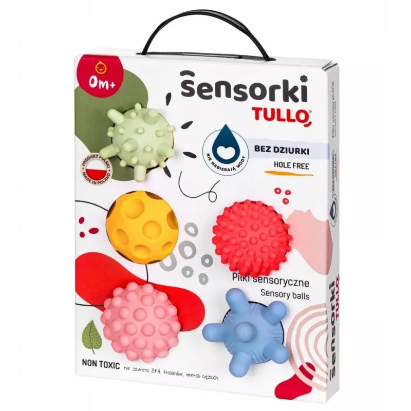 Palle sensoriali senza fori TULLO pastello, 5 pezzi