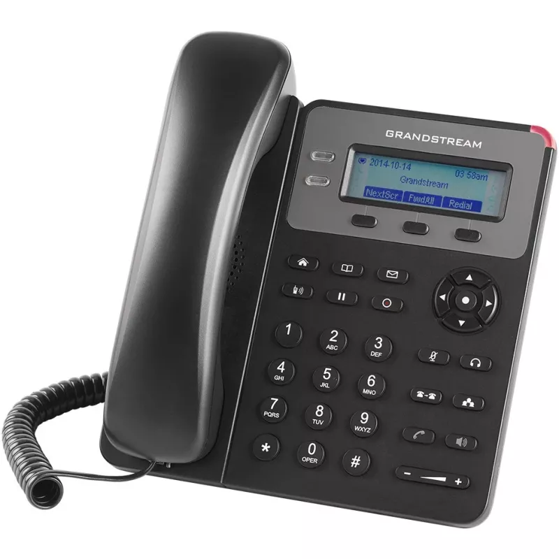 Telefono DECT Grandstream GXP1610 — nero, LCD 132×48 px, cuffie (RJ-9), 1 cornetta, rubrica 500, vivavoce