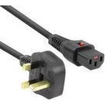 Cavo di alimentazione ACT PC980 — spina UK a C13 IEC Lock, 2 m, 230 V 10 A, nero