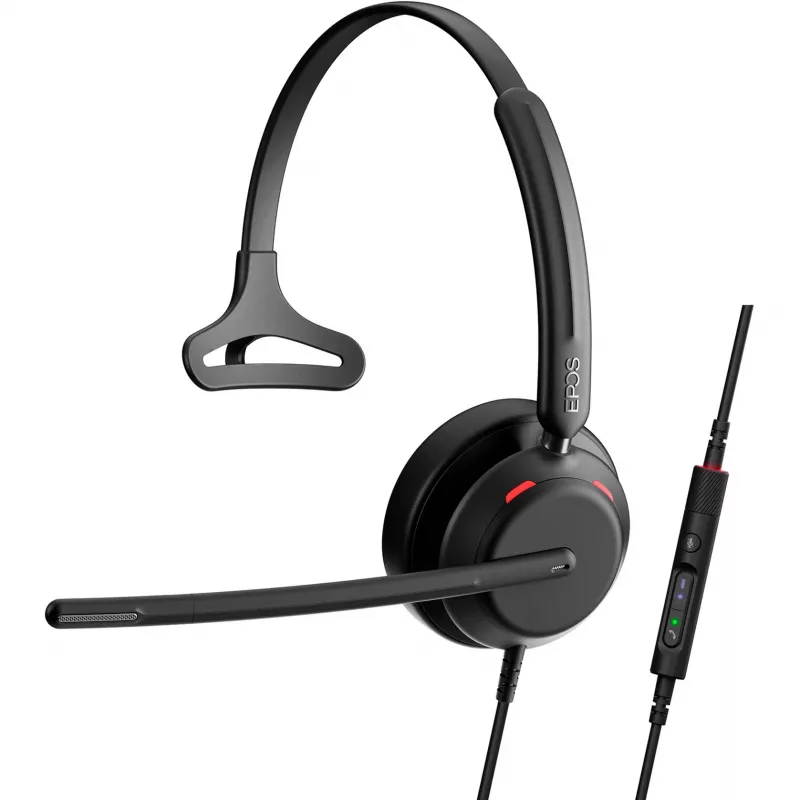 Epos IMPACT 730T, headset mono, con filo, certificato MS Teams, 3 microfoni digitali, tecnologia Super-Wideband