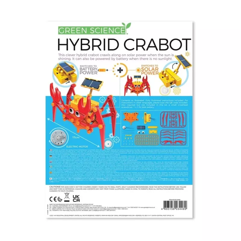4M Green Science Hybrid Crabot – kit robot granchio a energia solare – per bambini da 5 anni