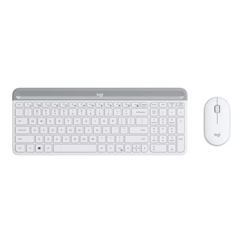 Logitech Slim Wireless Combo MK470 - set tastiera e mouse - wireless - 2,4 GHz - spagnolo - off-white (920-009199)