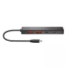 Hub USB-C, 4 porte 2x USB-A, 2x USB-C, nero