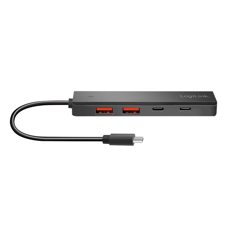 Hub USB-C, 4 porte 2x USB-A, 2x USB-C, nero
