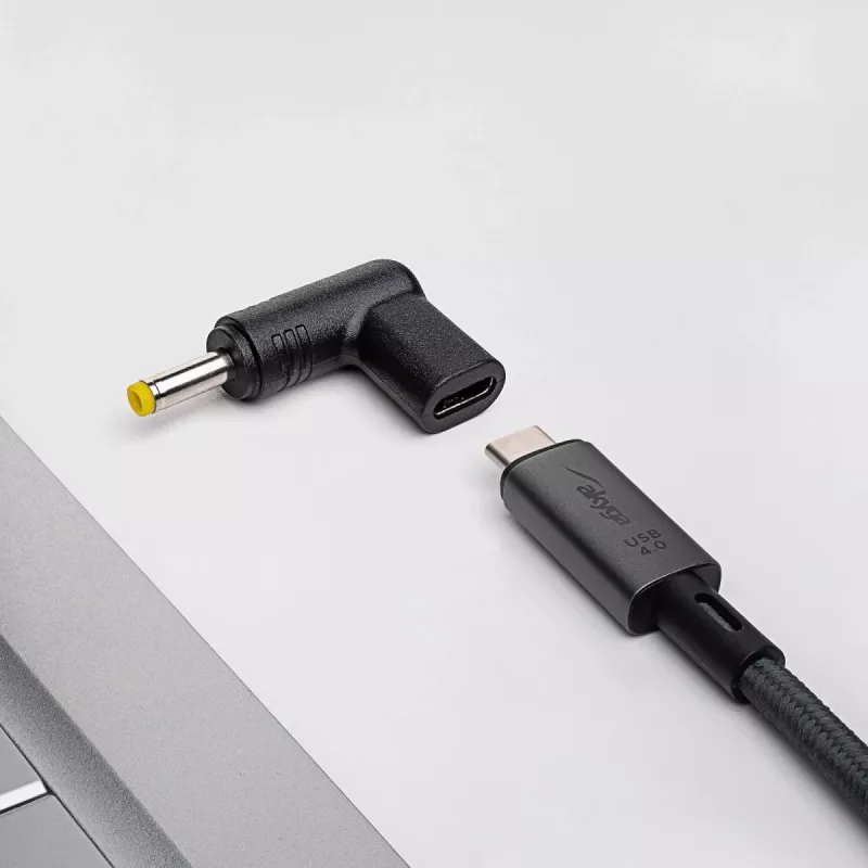 Adattatore di ricarica Akyga AK-ND-C04 USB-C a DC 4,0 x 1,7 mm per notebook, 18,5-20 V, 100 W, per Lenovo