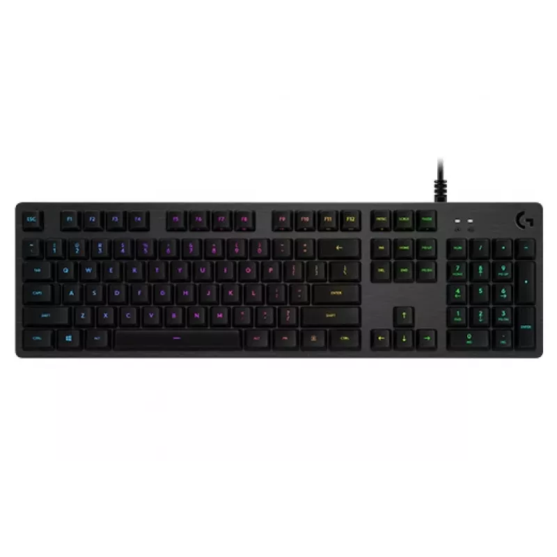 Logitech Gaming G512 - tastiera - retroilluminata - USB - QWERTY - spagnola - switch tasti: GX Brown Tactile - carbone
