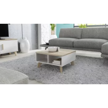 Tavolino Cama LOTTA 60 bianco/rovere Sonoma