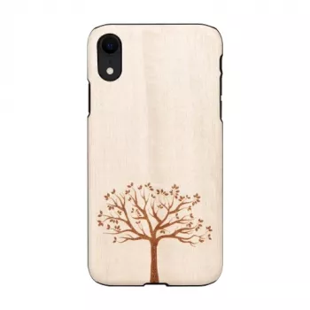 Custodia per smartphone man and wood per iPhone XR — legno di melo, superficie nera