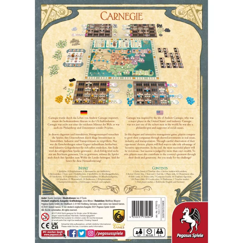 Pegasus Spiele Carnegie gioco da tavolo economia
