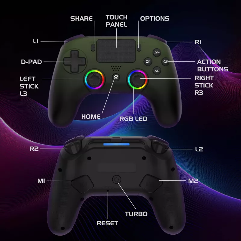 Subsonic controller wireless LED verde per PS5