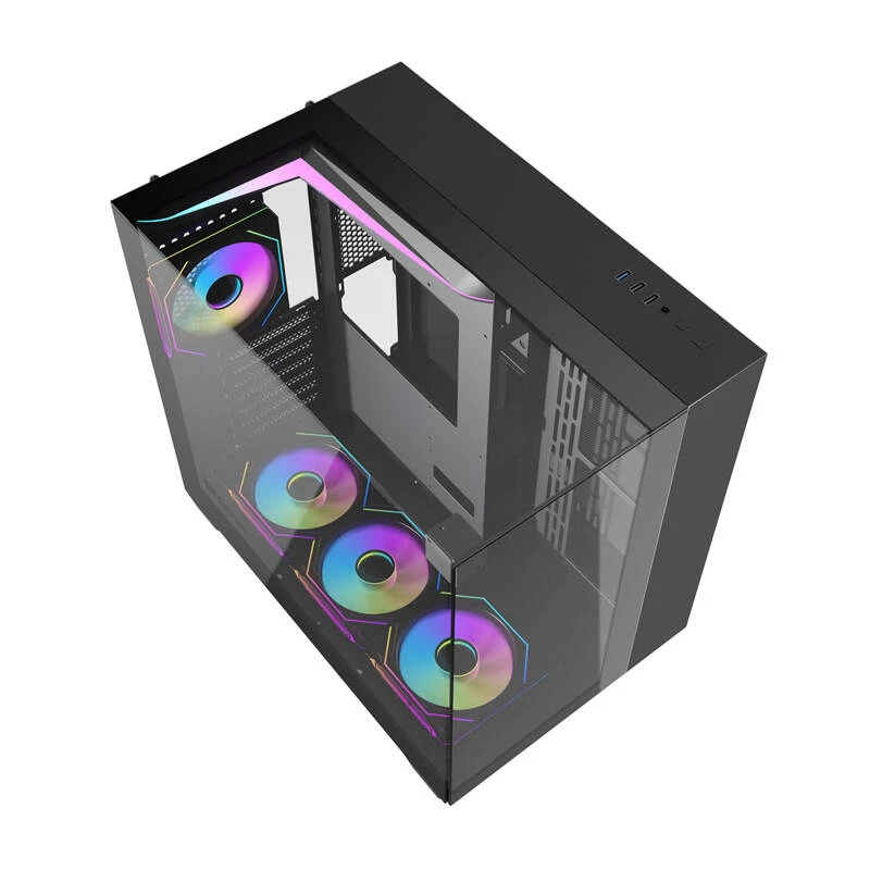 Case per computer Darkflash TH285 (nero) + 4 ventole