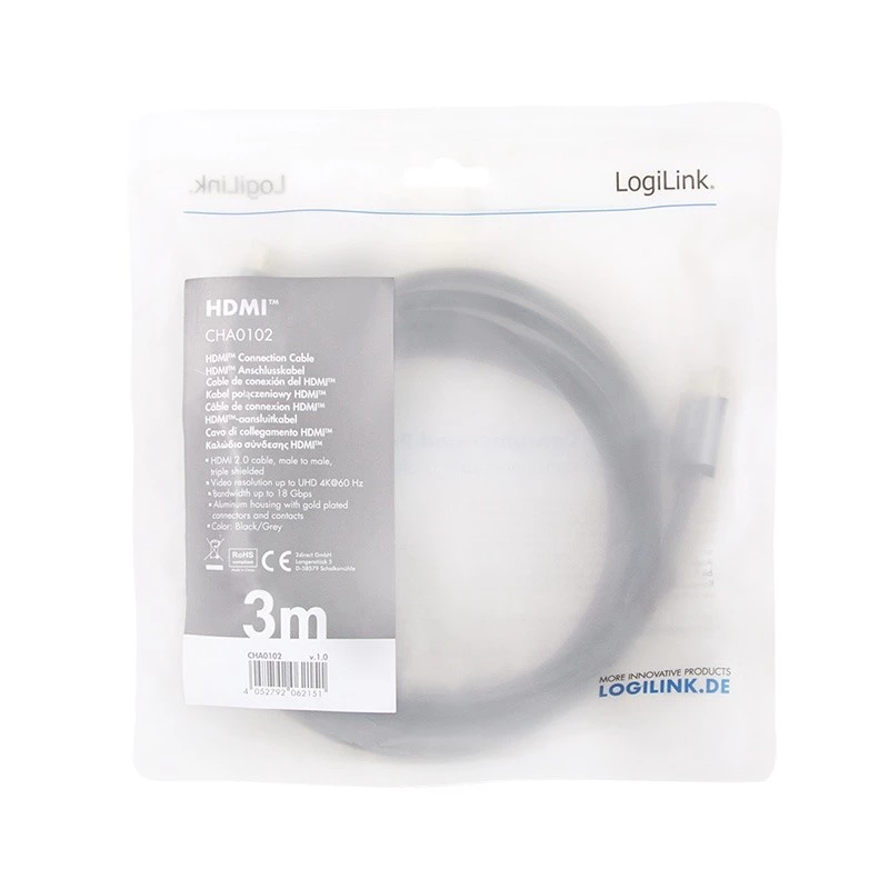 Cavo HDMI LogiLink CHA0102 3 m