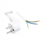Cavo di alimentazione connettore Schuko tipo E+F (CEE 7/7, angolato) a estremità spelate, bianco, 1,00 mm², 3 m, Good Connections® (P0185-W030)