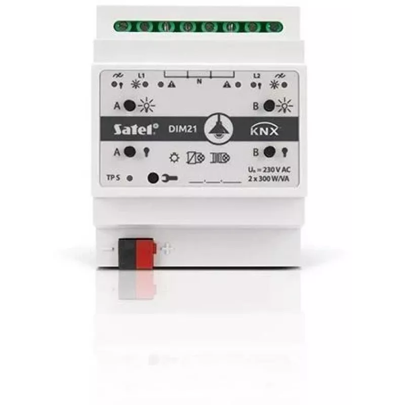 Satel KNX-DIM21 attuatore smart home dimmer per guida DIN
