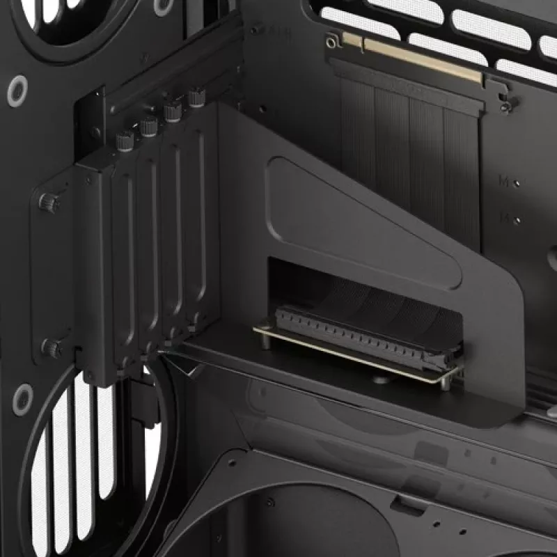 Case PC HAVN HS 420 VGPU, Midi-Tower, E-ATX, vetro temperato, cavo riser PCIe-5.0 - nero