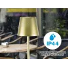 Beper P201UTP116 lampada da tavolo LED ricaricabile, 1,5 W, interruttore touch, dimmerabile, adattatore per bottiglia da 33 mm, resistente all'acqua, oro