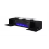 Mobile TV Cama Meble ROVA con camino elettrico, 190x37x48 cm, nero/nero lucido