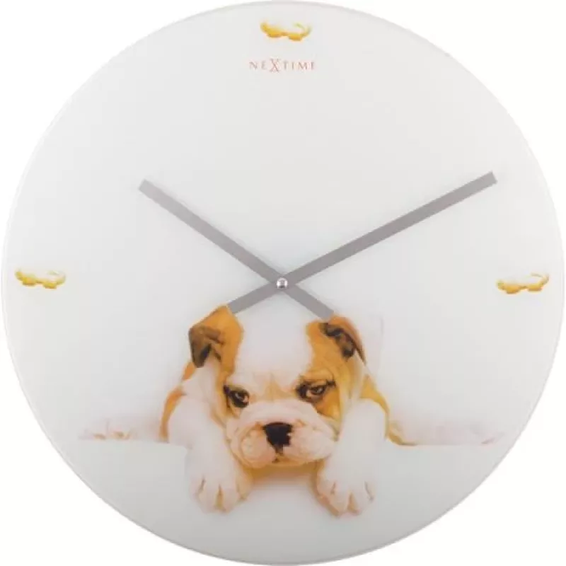 NeXtime orologio 8136 Puppy, Ø43 cm, da parete, bianco/beige