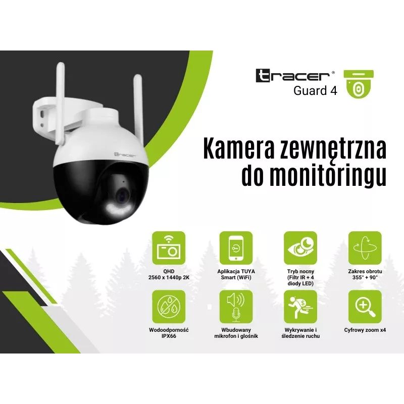 Telecamera di videosorveglianza Tracer 47376 GUARD 4 HD