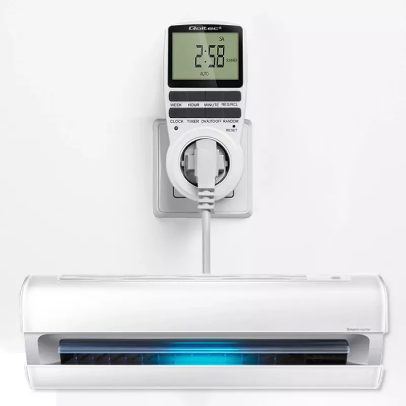 Timer elettronico QOLTEC PC0628 con display LCD, conto alla rovescia 24 ore