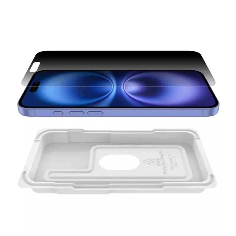 Protezione schermo privacy Belkin OVA168HQ per iPhone 16 Plus antibatterica antishock