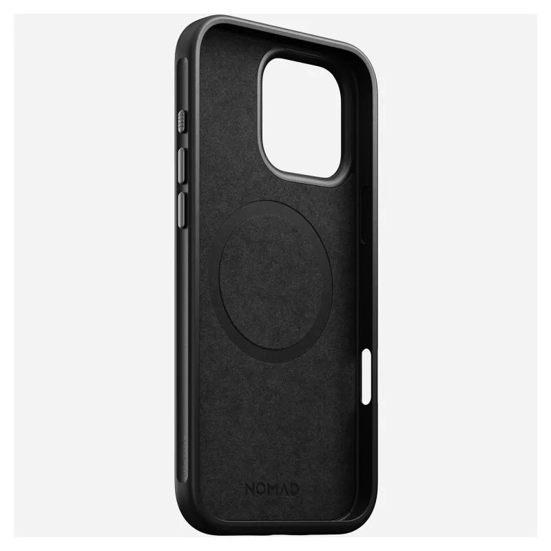 Custodia per smartphone Nomad NM01693185 per Apple iPhone 16 Pro Max, pelle/TPU/PC, nero, per schermo da 17,5 cm (6,9 pollici)
