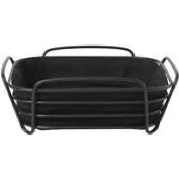 Cestino per pane Blomus 63872 rettangolare cotone acciaio nero