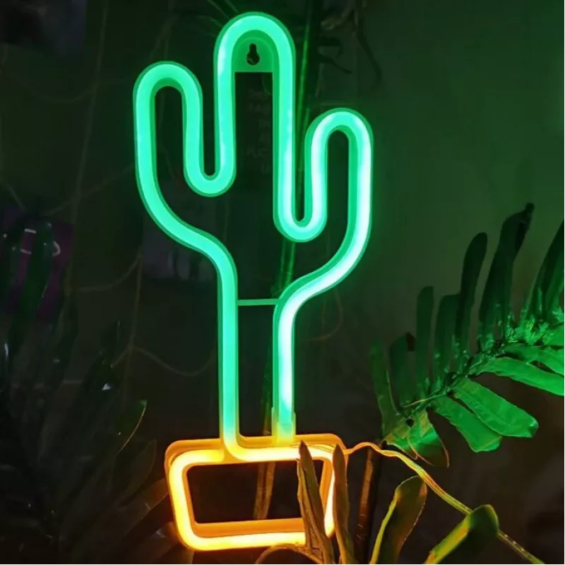 Neon Lights MANTA SNL07GN verde giallo stile cactus lampada neon LED decorativa
