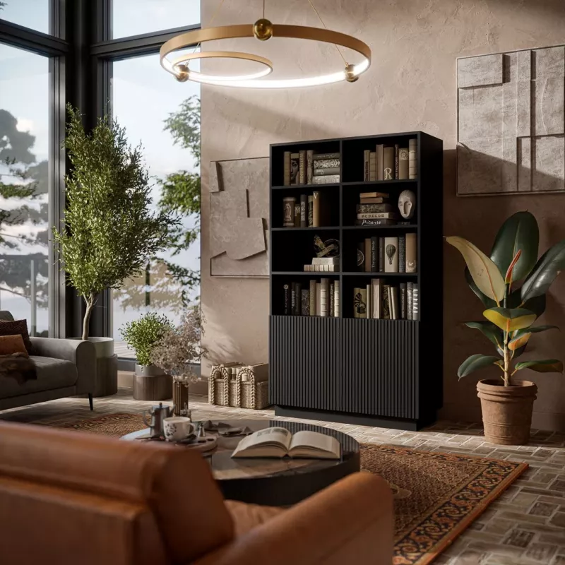 Libreria Cama LIVERTI 100x42x171 nero