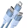 Cavo USB 3in1 Baseus StarSpeed Series, USB-C + Micro + Lightning 3,5A, 1,2m (Blu)