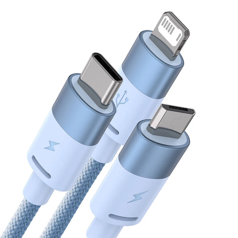 Cavo USB 3in1 Baseus StarSpeed Series, USB-C + Micro + Lightning 3,5A, 1,2m (Blu)