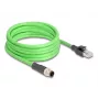Cavo di rete DeLOCK cavo M12 D-codificato 4 poli connettore maschio su connettore maschio RJ45 PUR (TPU) 5 m