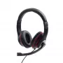 Headset gaming con filo GEMBIRD MHS-03-BKRD — binaurale, circumaurale, 3,5 mm, cavo 1,8 m, rosso/nero