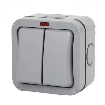 Interruttore a parete 2 canali, IP66, EU
