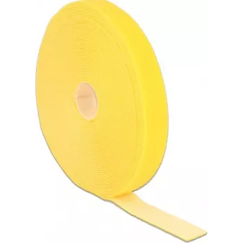 Fascia a velcro DeLOCK 18740 giallo 20 mm 10 m