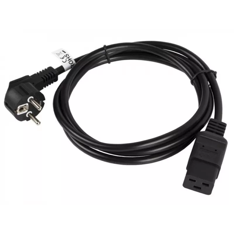 Cavo di alimentazione CEE 7/7 - IEC 320 C19 16A VDE 1,8M nero
