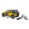 Giocattolo Jeep BRUDER 02543 per tema mountain bike e ciclisti, ABS, multicolore, da 4 anni