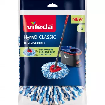 Panno in microfibra sostituibile per mocio VILEDA modello 178330, blu/bianco, compatibile con i moci Vileda
