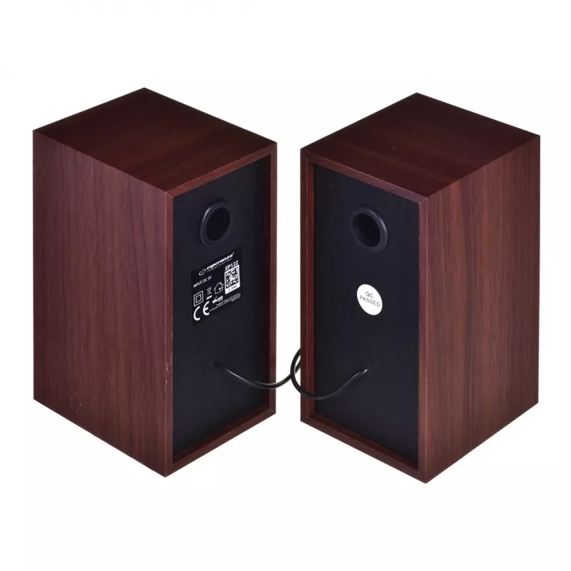 Diffusori ESPERANZA EP122 2.0 diffusori desktop con filo, 2×6 W RMS, cassa in legno, controllo volume a manopola, 60–20000 Hz