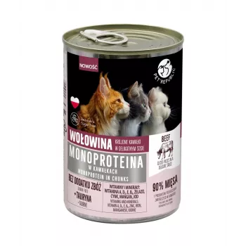 Cibo umido per gatti PetRepublic PET REPUBLIC monoproteico manzo in salsa 400 g
