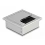 Passacavo DeLOCK per montaggio a tavolo con spazzola 80x80x28 mm argento