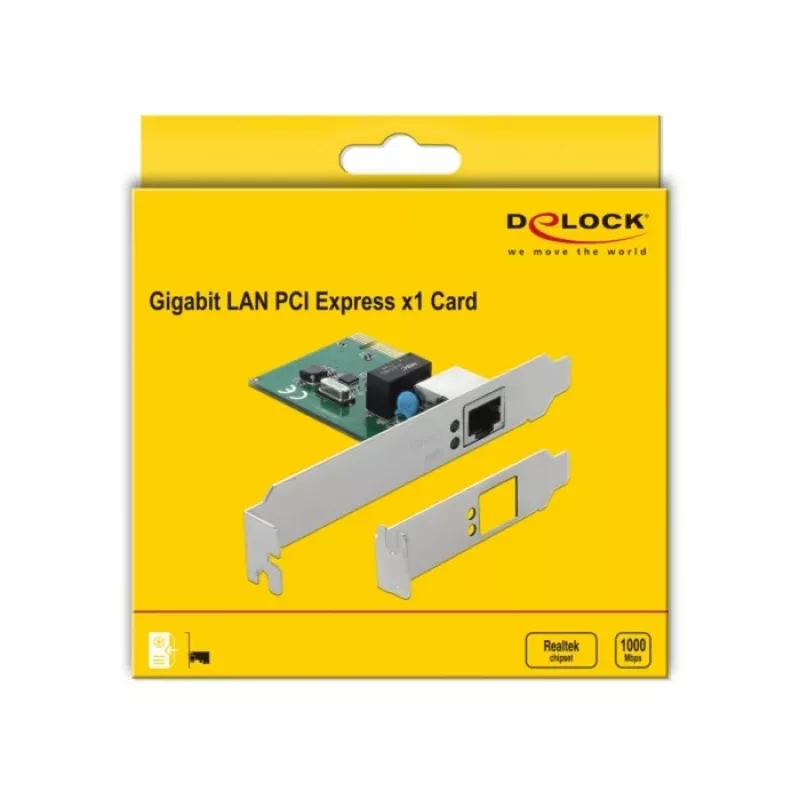 DeLOCK 90381 Scheda Gigabit LAN PCI Express x1, 1x RJ45, RTL8111